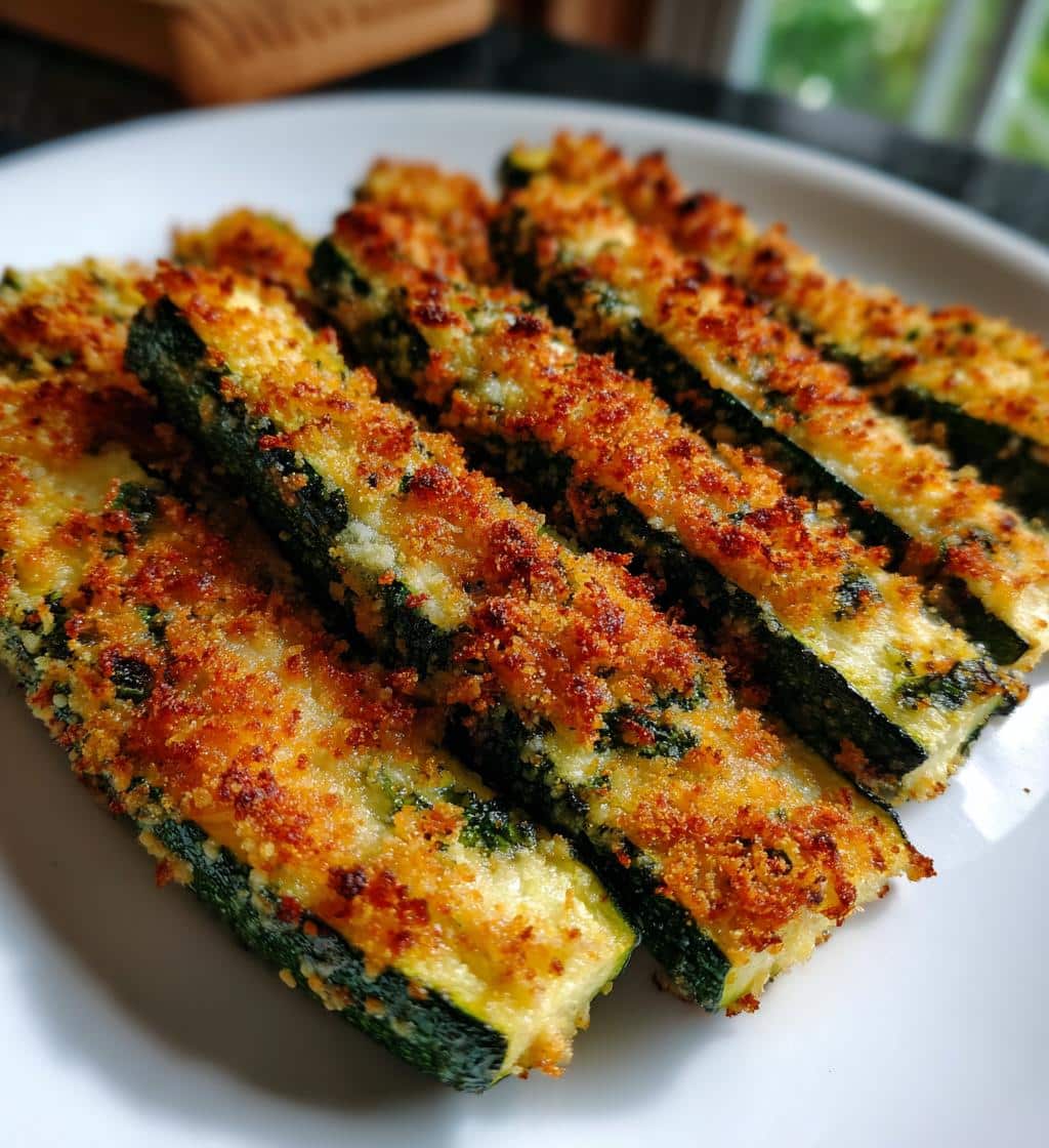 baked parmesan zucchini - detail 1