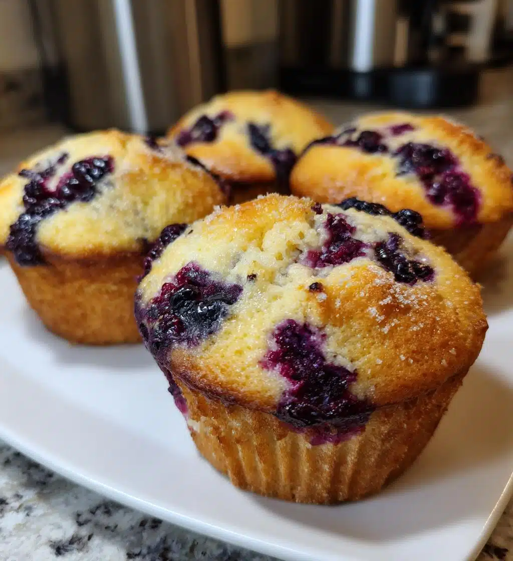 bakery style blueberry muffins - detail 1
