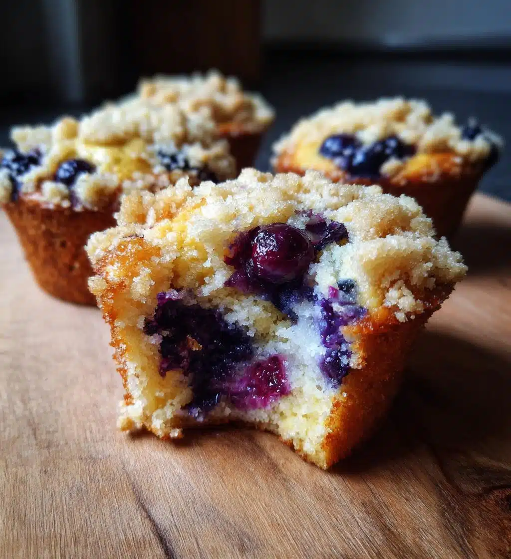 bakery style lemon blueberry streusel muffins - detail 1