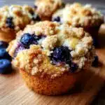 bakery style lemon blueberry streusel muffins