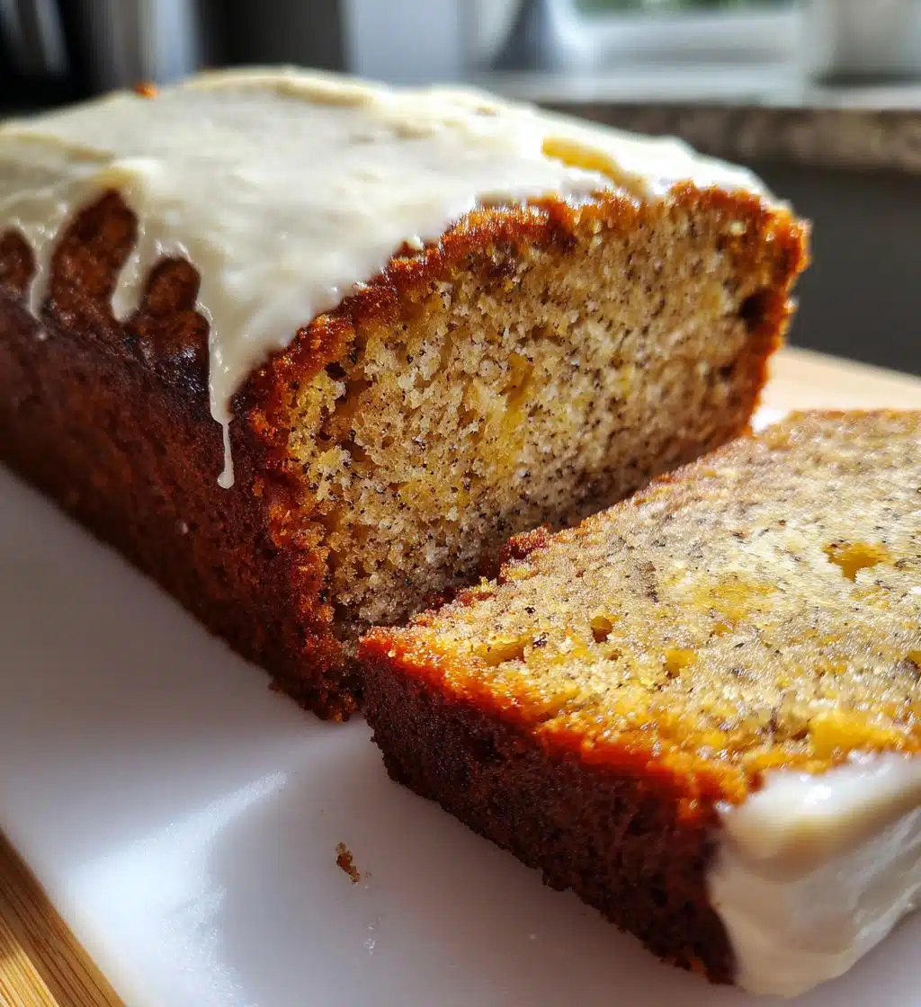 banana bread cake with cream cheese frosting - detail 1