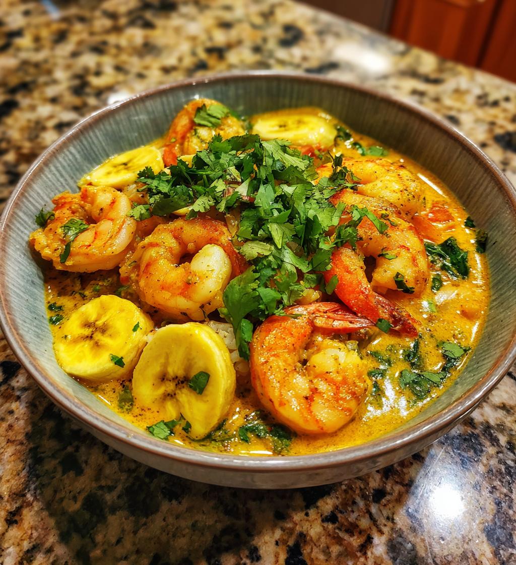 banana coconut curry shrimp - detail 1
