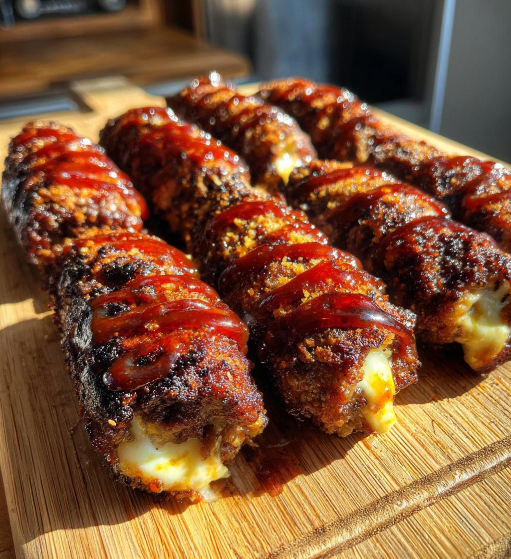 bbq beef wrapped mozzarella sticks - detail 1