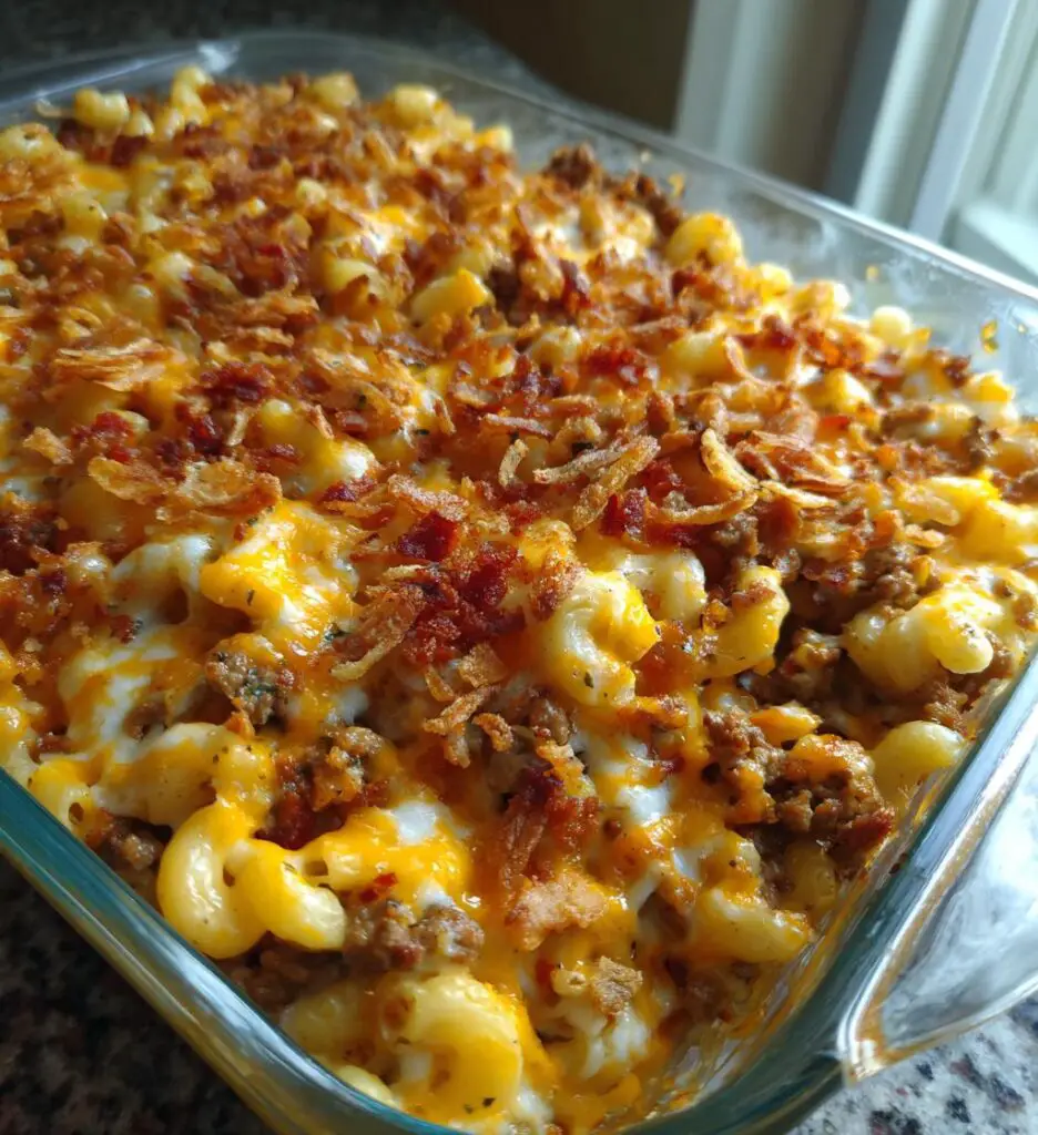 bbq cheeseburger mac n cheese casserole