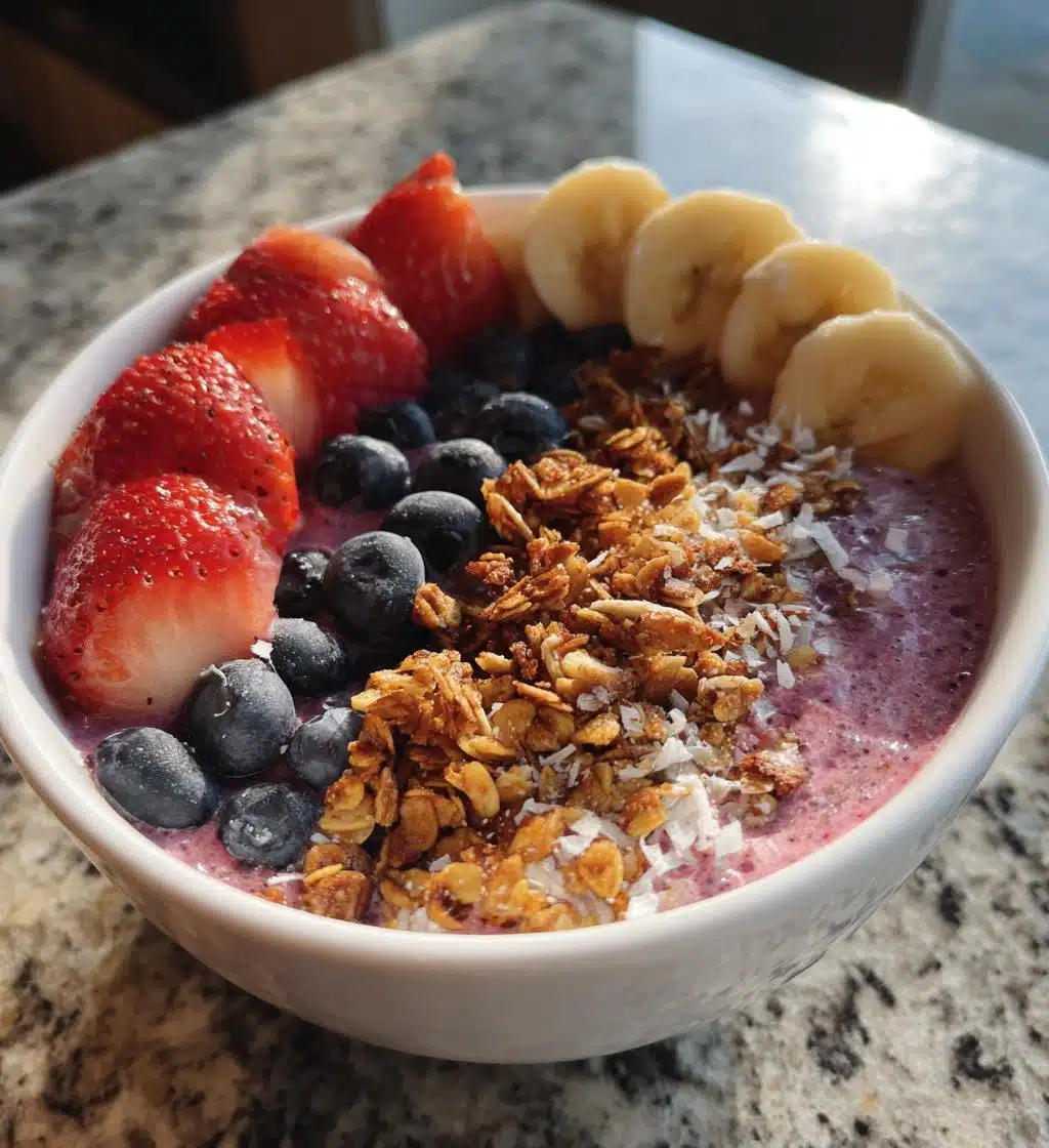 berry protein smoothie bowl recipe - detail 1