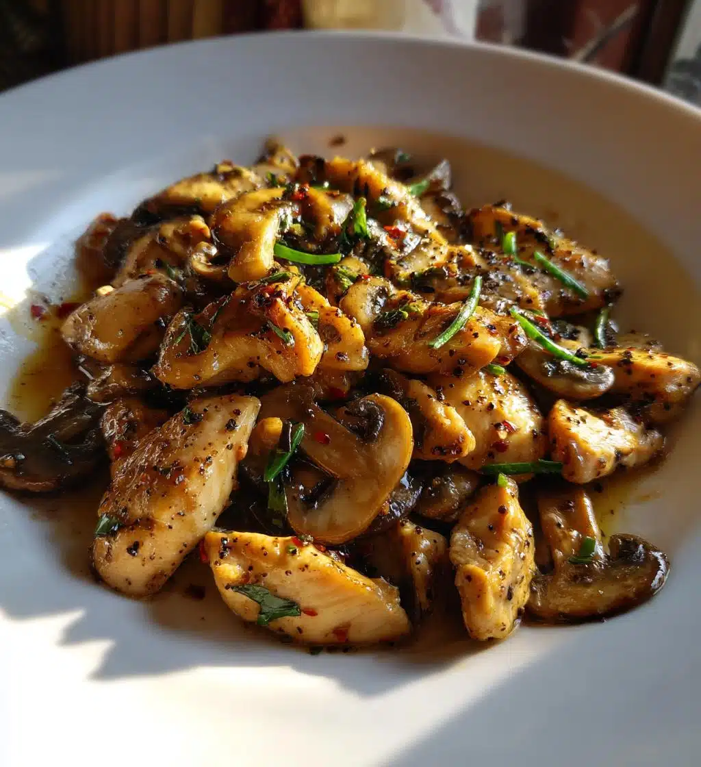 black pepper chicken with mushrooms recipe - detail 1