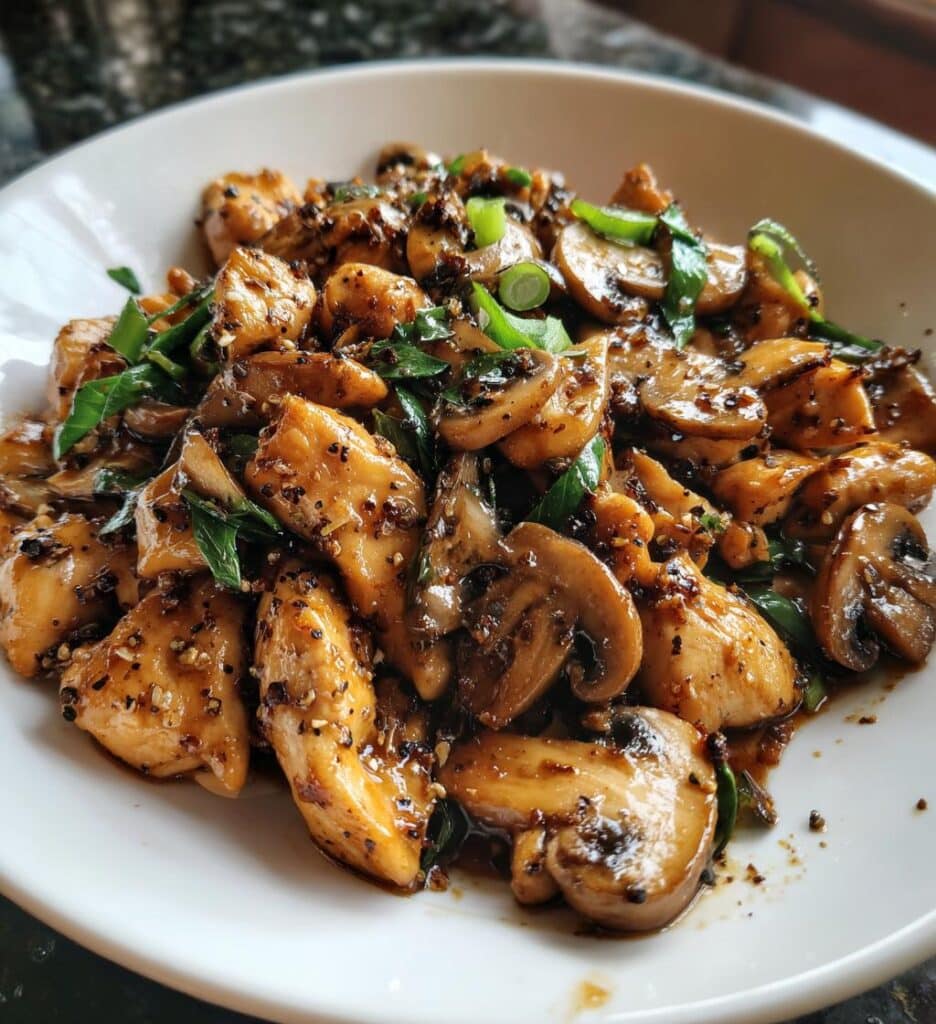 black pepper chicken with mushrooms recipe