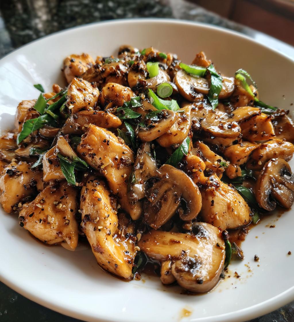 black pepper chicken with mushrooms recipe