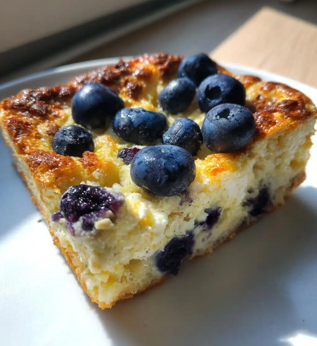 blueberry cottage cheese breakfast bake - detail 1