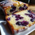 blueberry lemon bread with lemon glaze