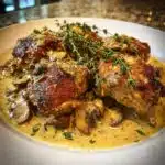 bobby flay chicken thighs creamy garlic sauce recipe