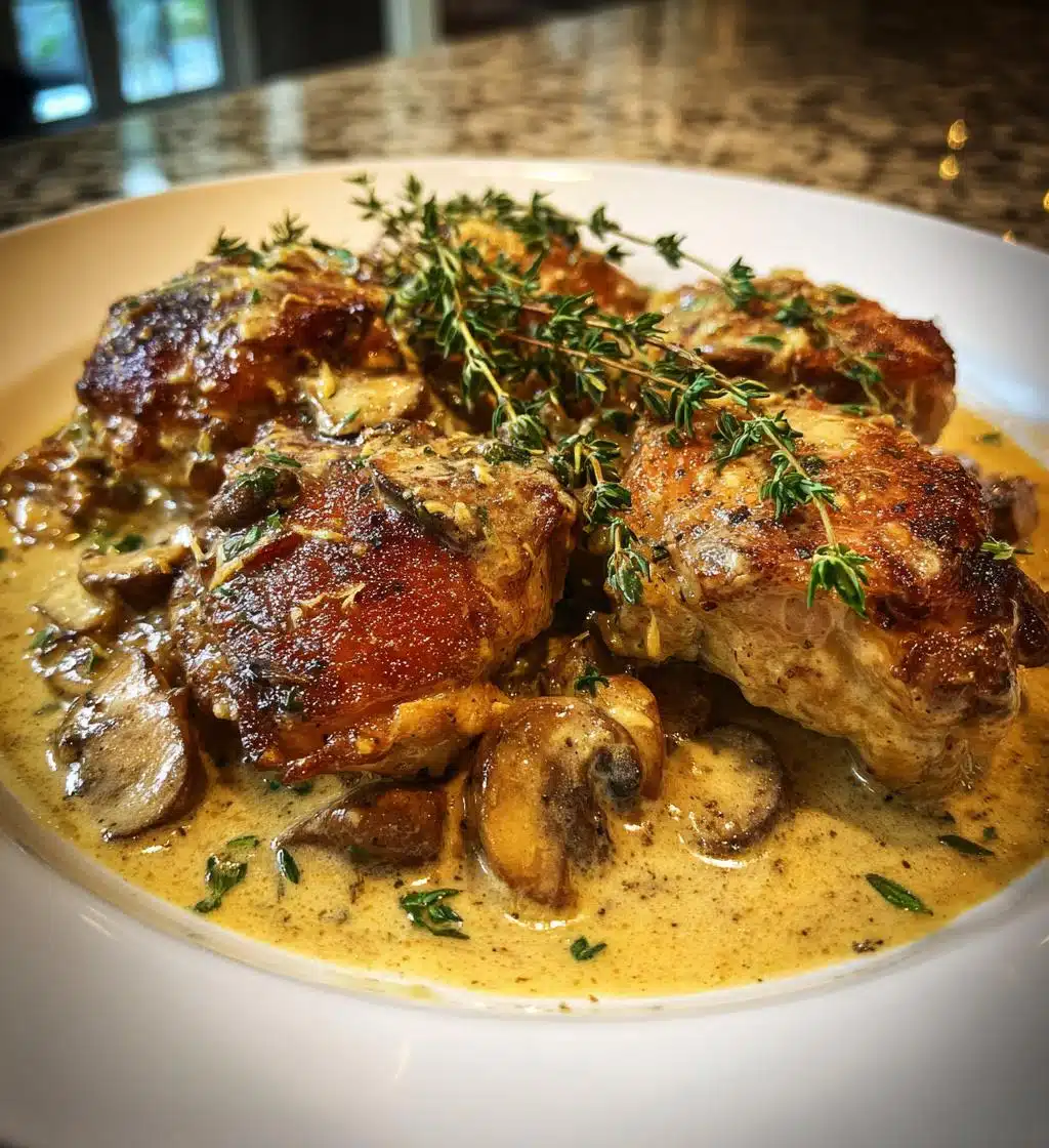 bobby flay chicken thighs creamy garlic sauce recipe