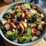 broccoli cashew salad with apples pears and cranberries recipe