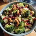 broccoli cashew salad with apples pears and cranberries recipe