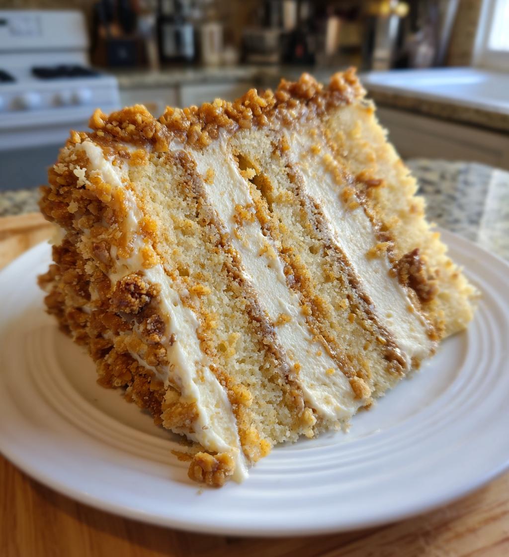 butterscotch crunch cake - detail 1