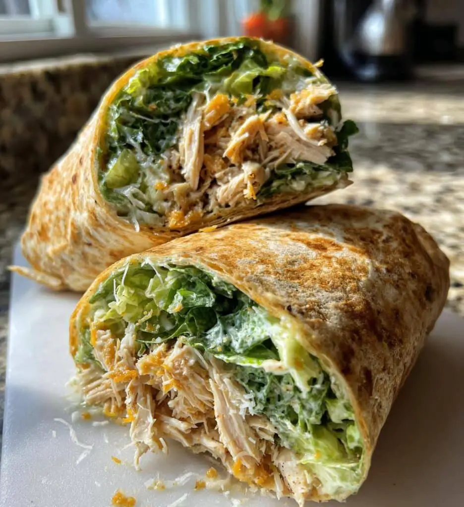 caesar chicken salad lunch wraps