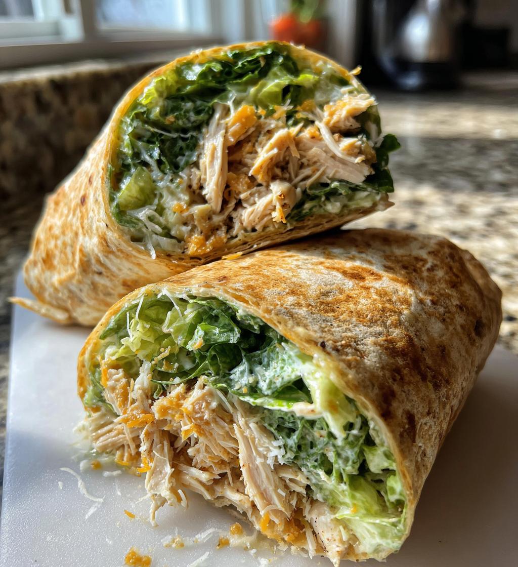 caesar chicken salad lunch wraps