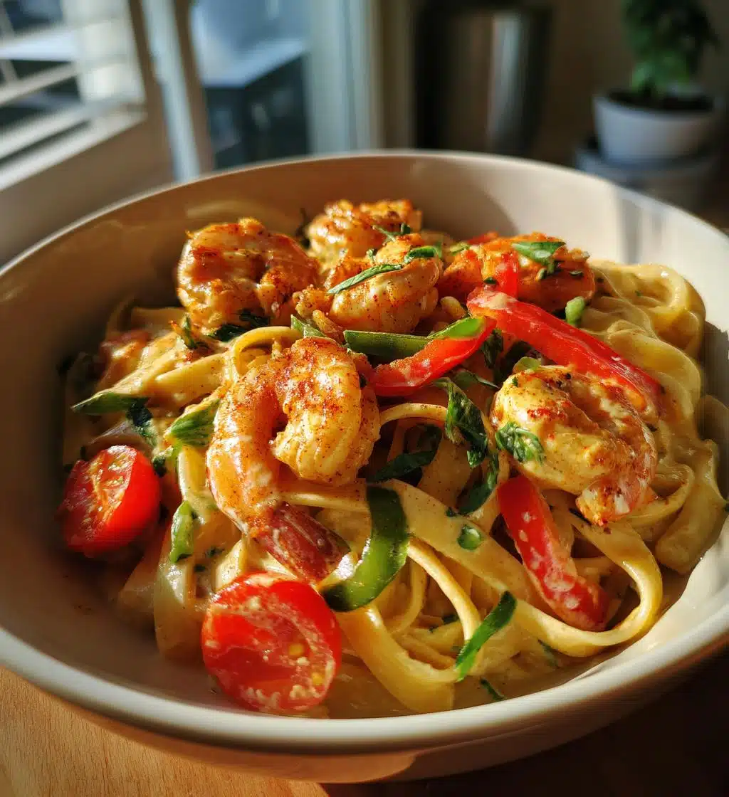 cajun shrimp pasta - detail 1