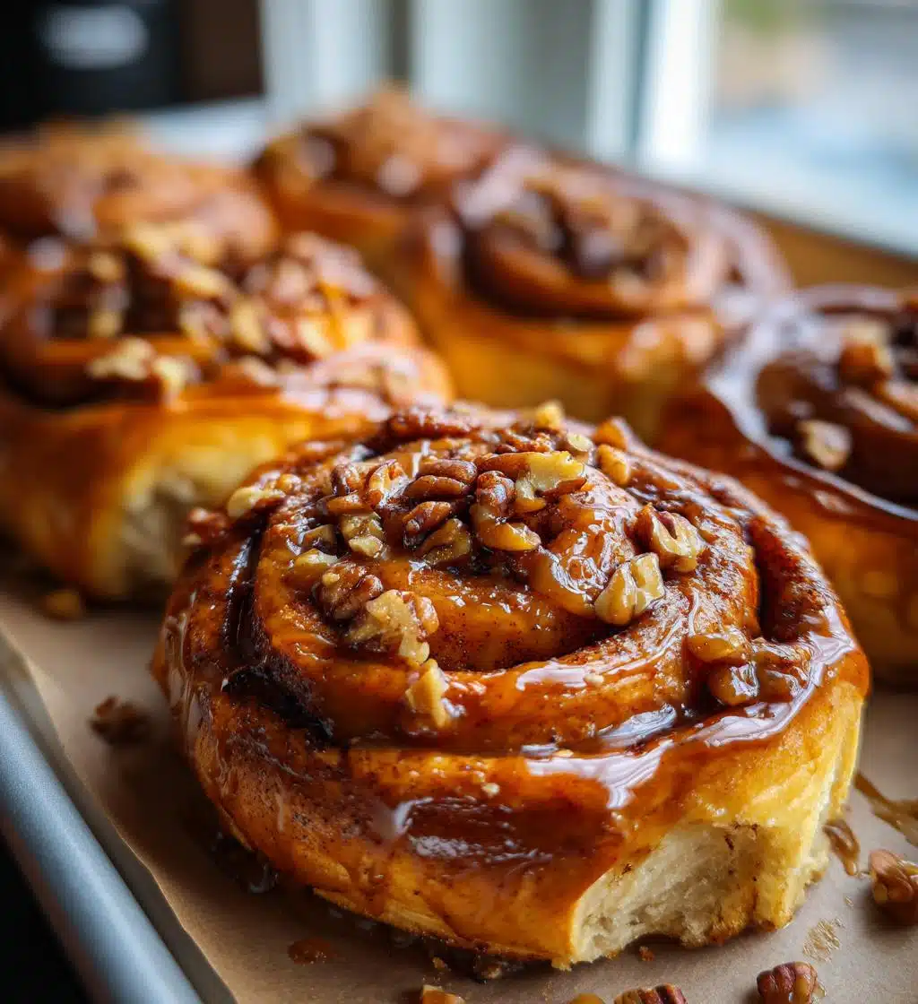 caramel apple cinnamon roll bake - detail 1