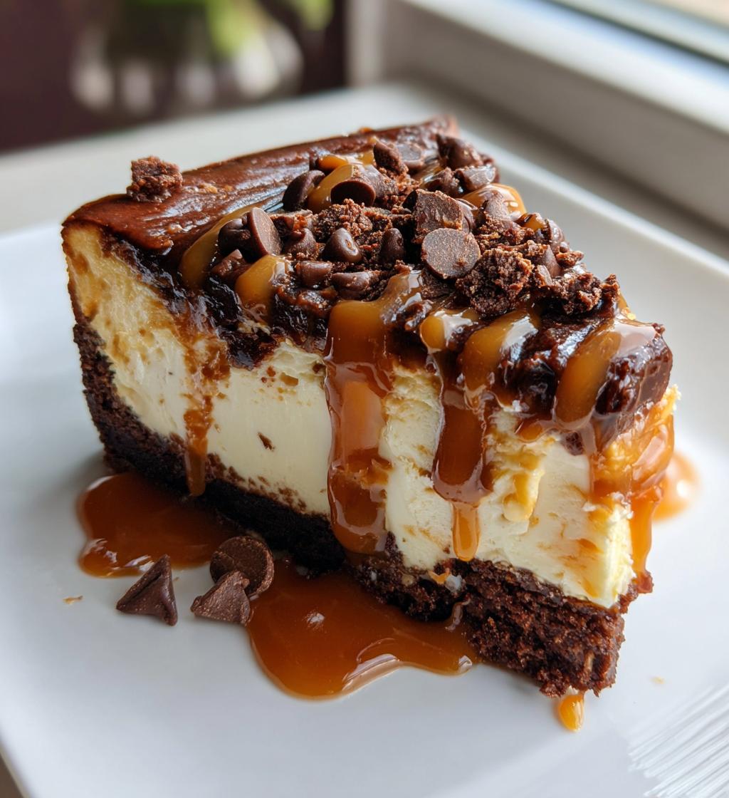 caramel brownie cheesecake - detail 1