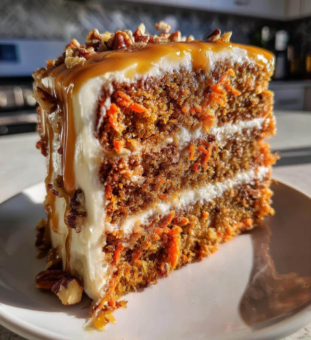 caramel pecan carrot heaven cake - detail 1