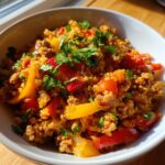 cauliflower rice turkey bowl healthy dinner recipe