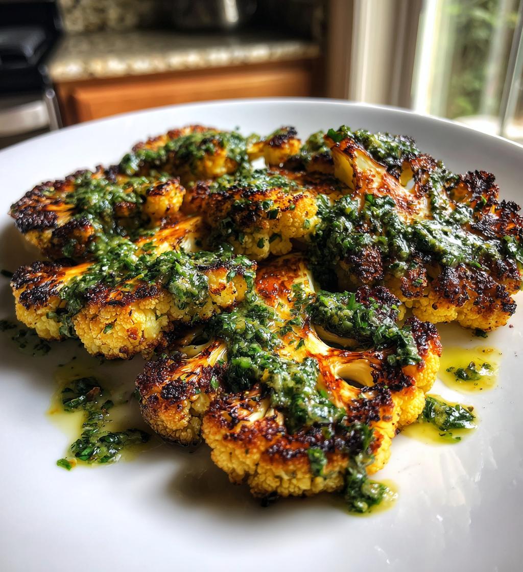 cauliflower steaks with chimichurri
