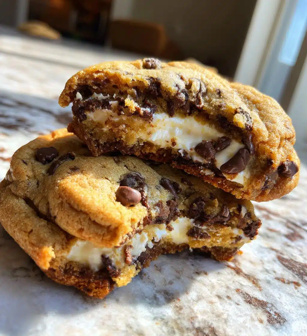 cheesecake stuffed chocolate chip cookies - detail 1