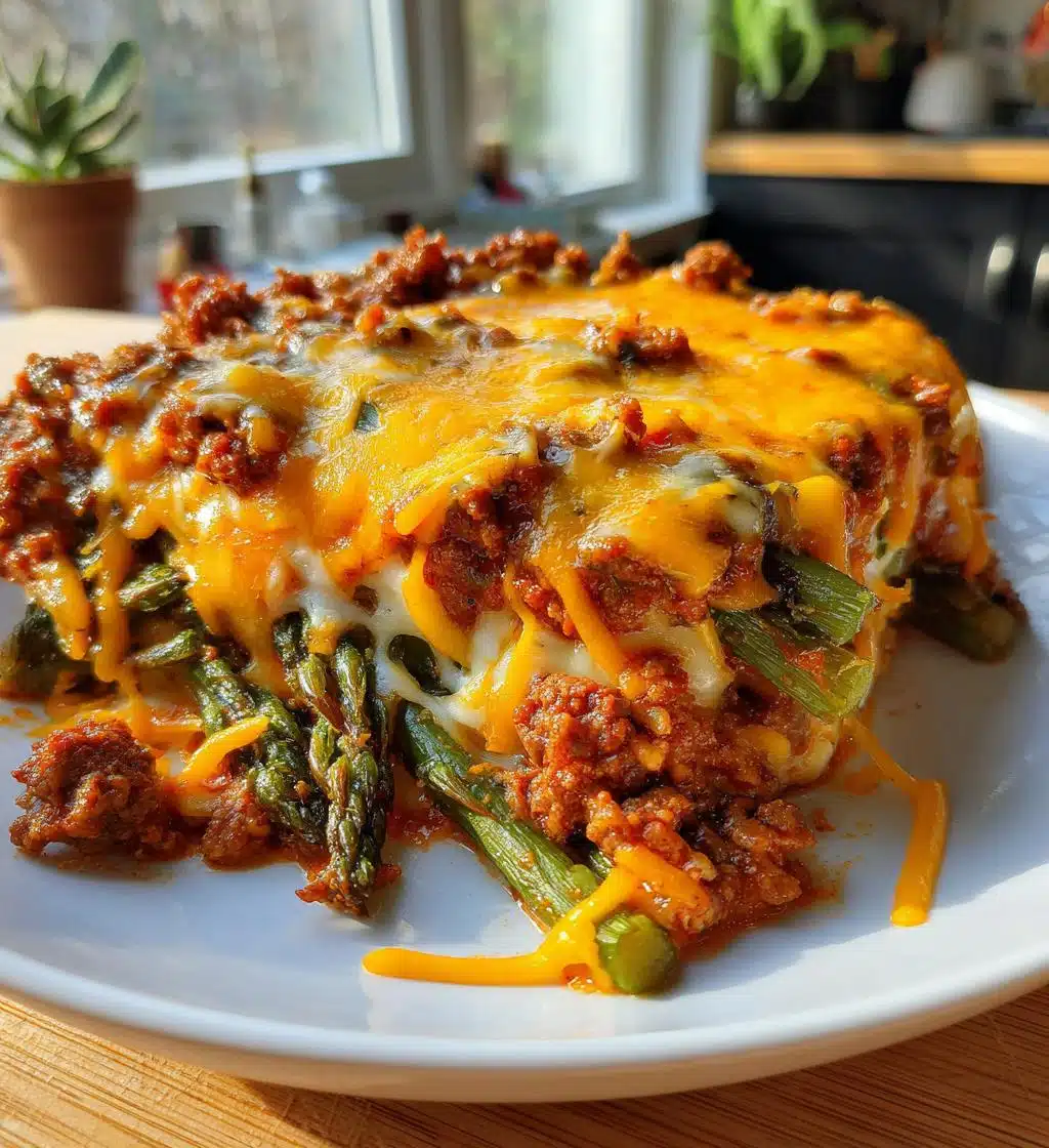 cheesy baked asparagus with beef - detail 1