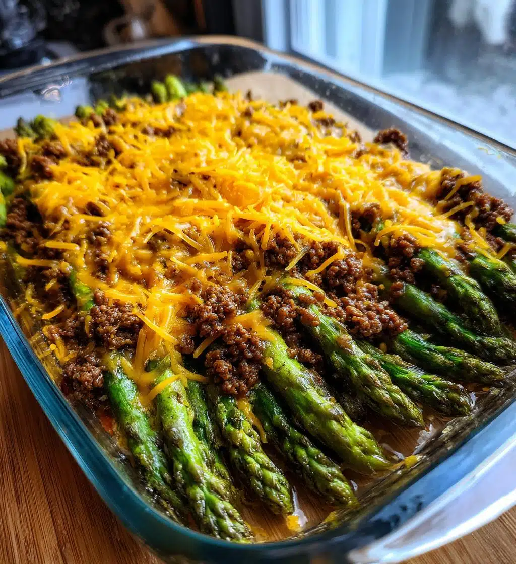 cheesy baked asparagus with beef
