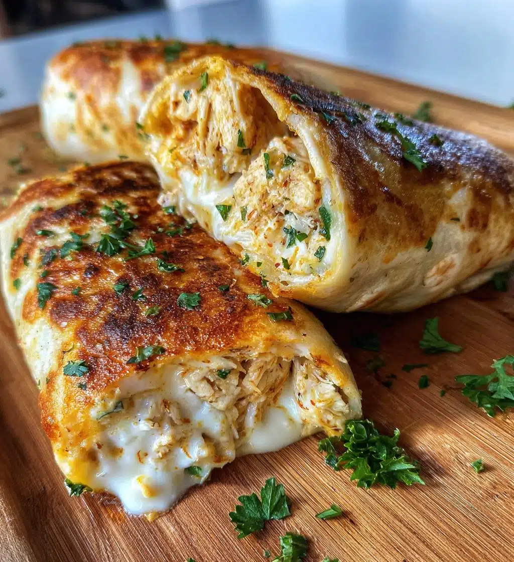 cheesy garlic chicken wraps recipe