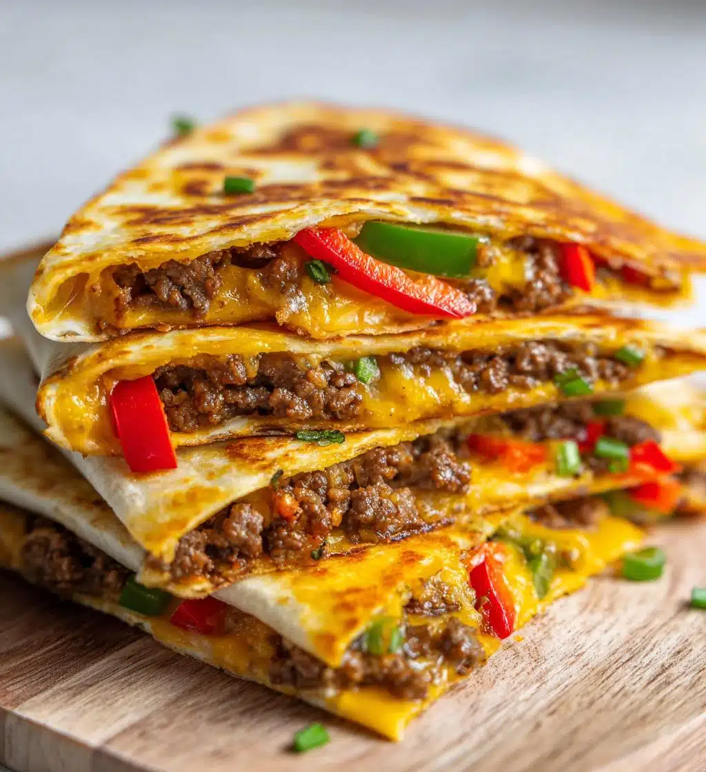 cheesy ground beef quesadillas - detail 1