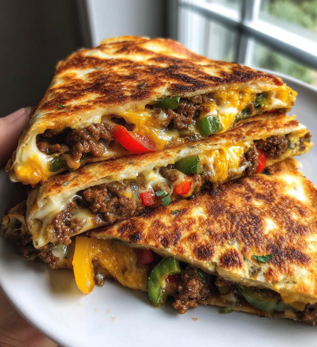 cheesy ground beef quesadillas