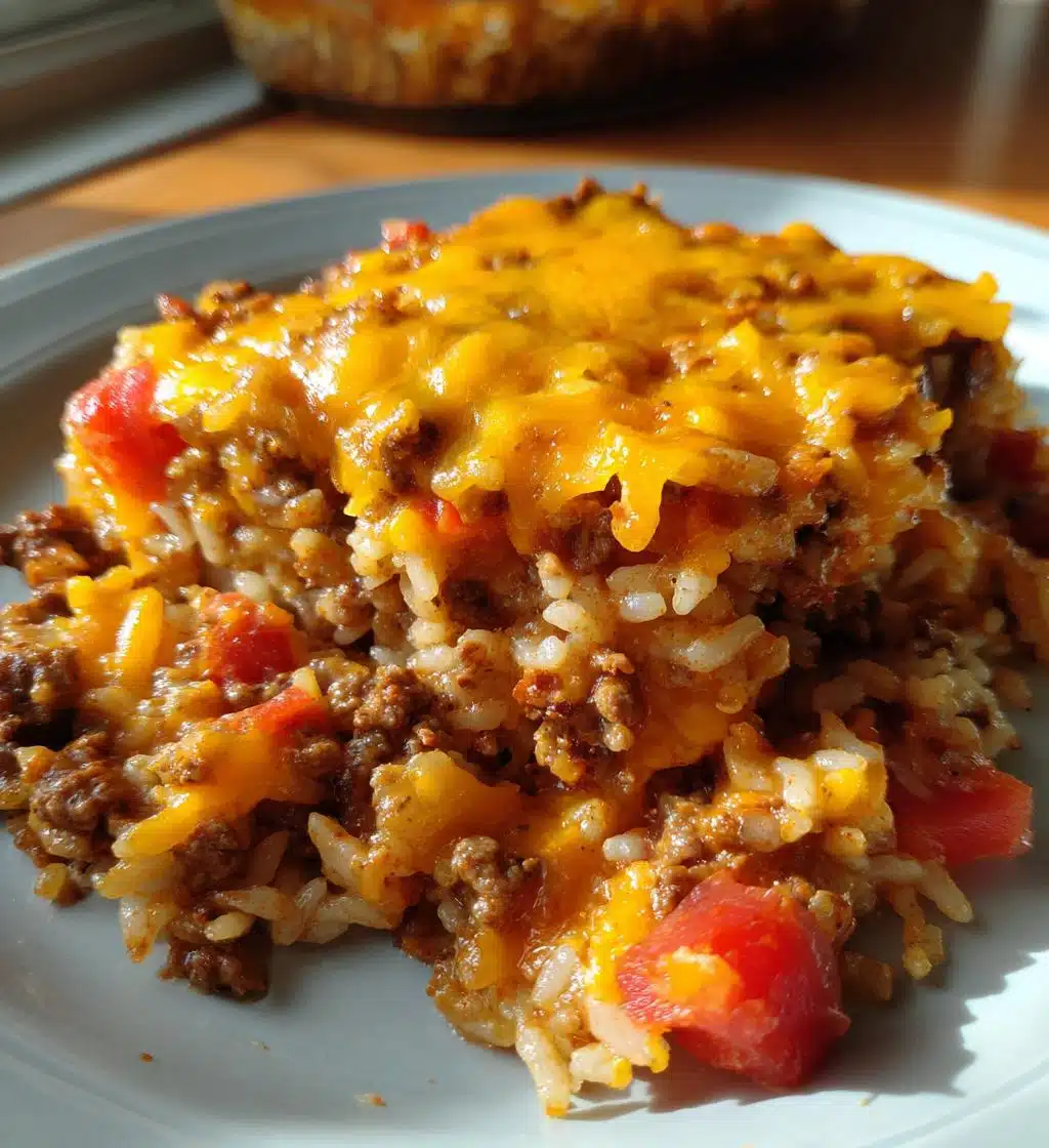 cheesy ground beef rice casserole recipe - detail 1