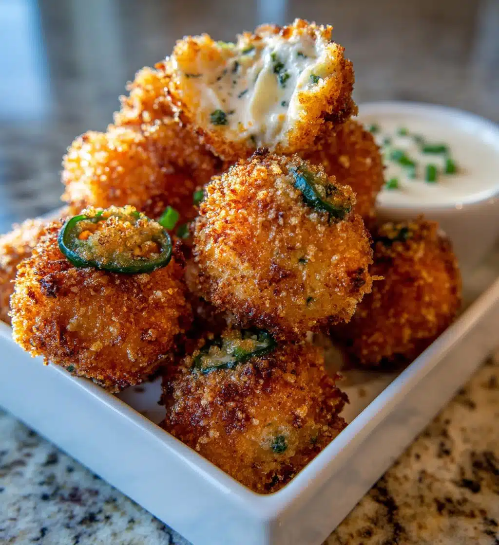 cheesy jalapeno ranch chicken poppers with a creamy dip - detail 1