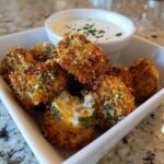 cheesy jalapeno ranch chicken poppers with a creamy dip