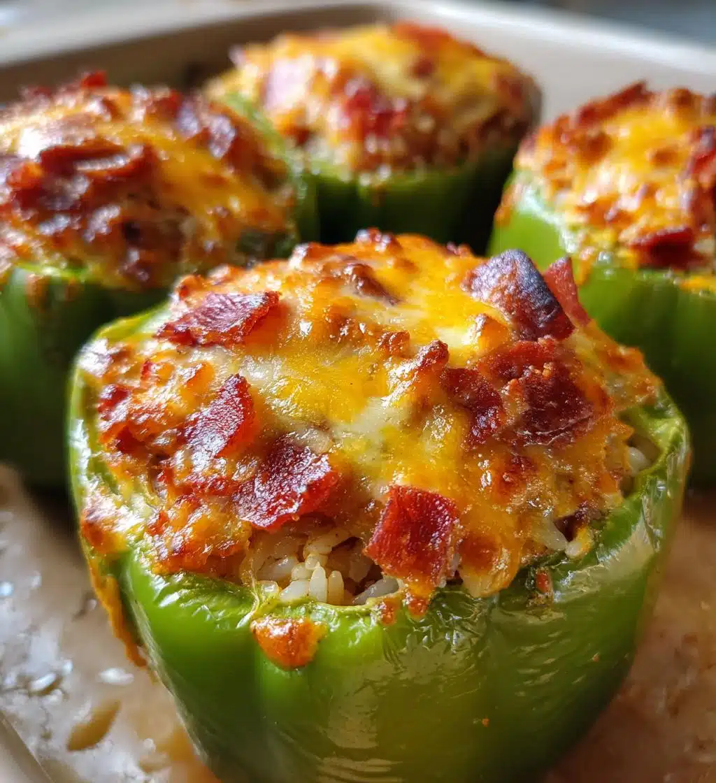 cheesy stuffed green peppers - detail 1