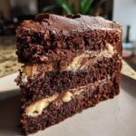 chocolate cake with edible cookie dough filling