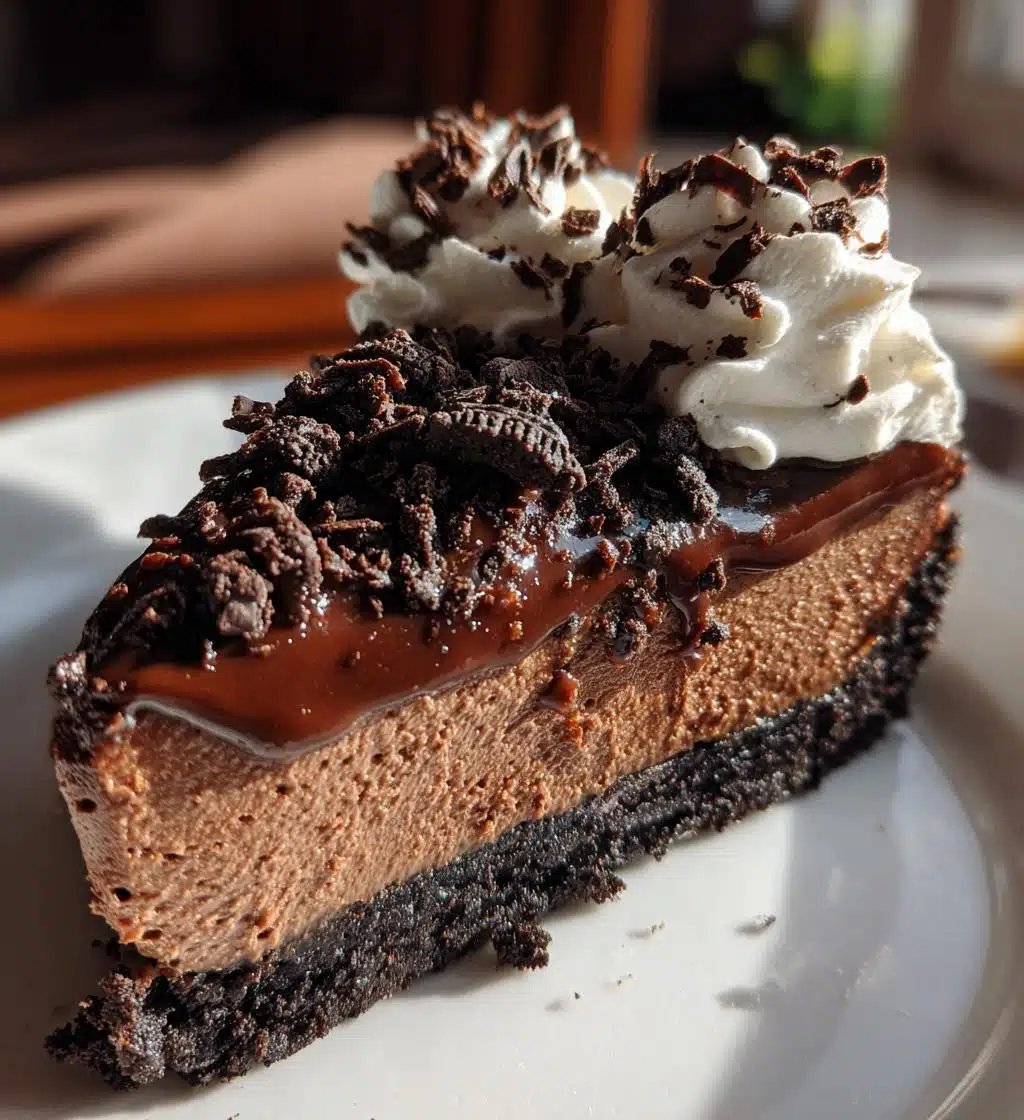 chocolate cheesecake with an oreo crust - detail 1