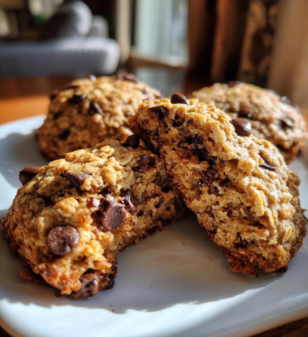 chocolate chip banana oatmeal cookies