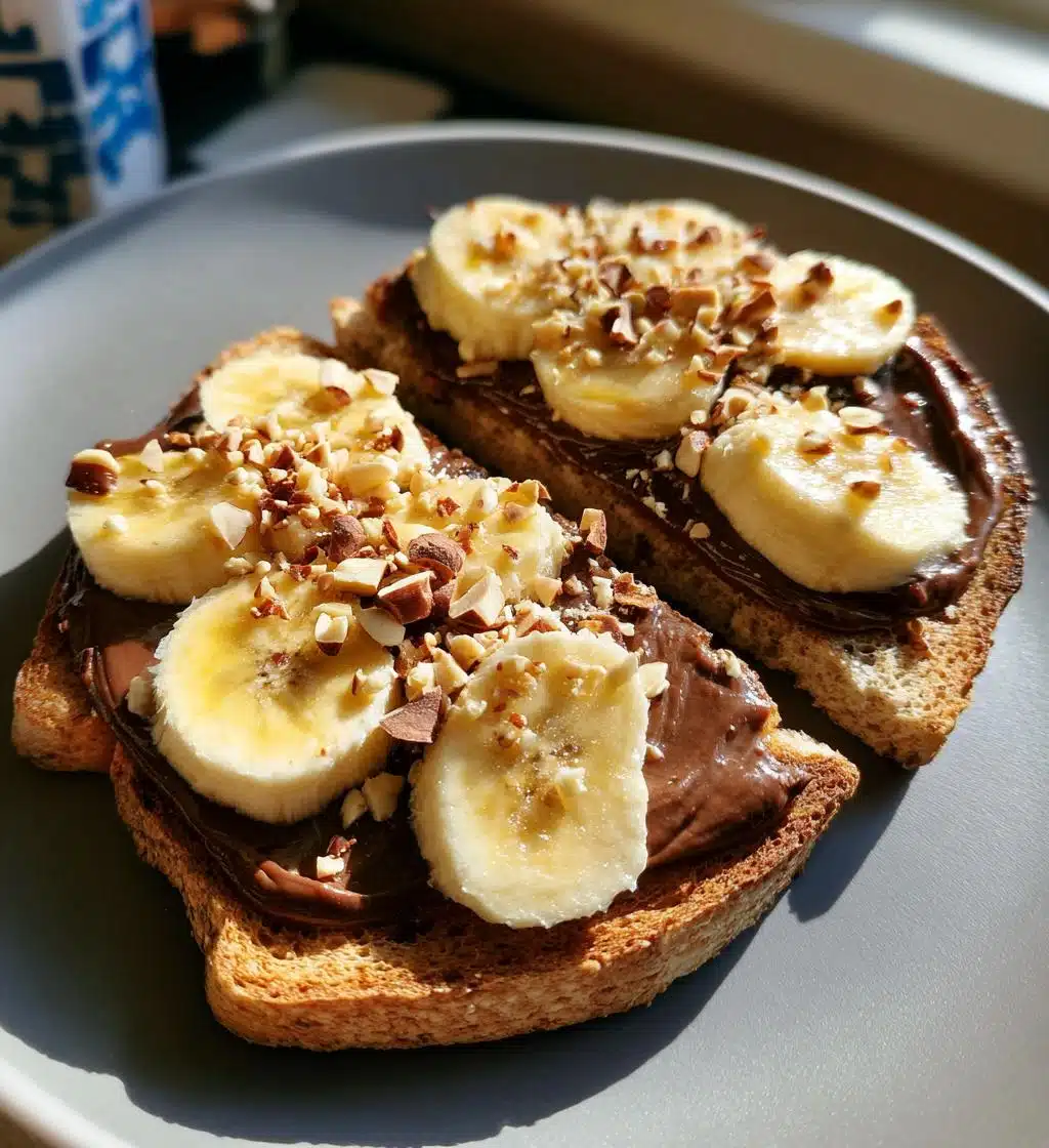 chocolate hazelnut and banana toast - detail 1