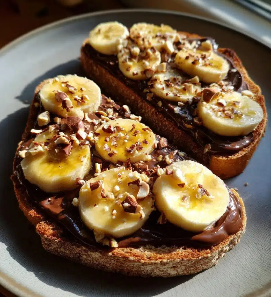 chocolate hazelnut and banana toast