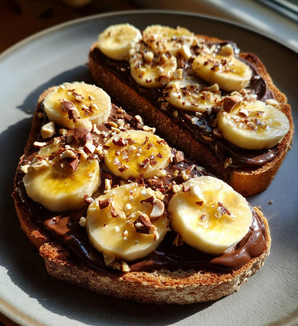 chocolate hazelnut and banana toast