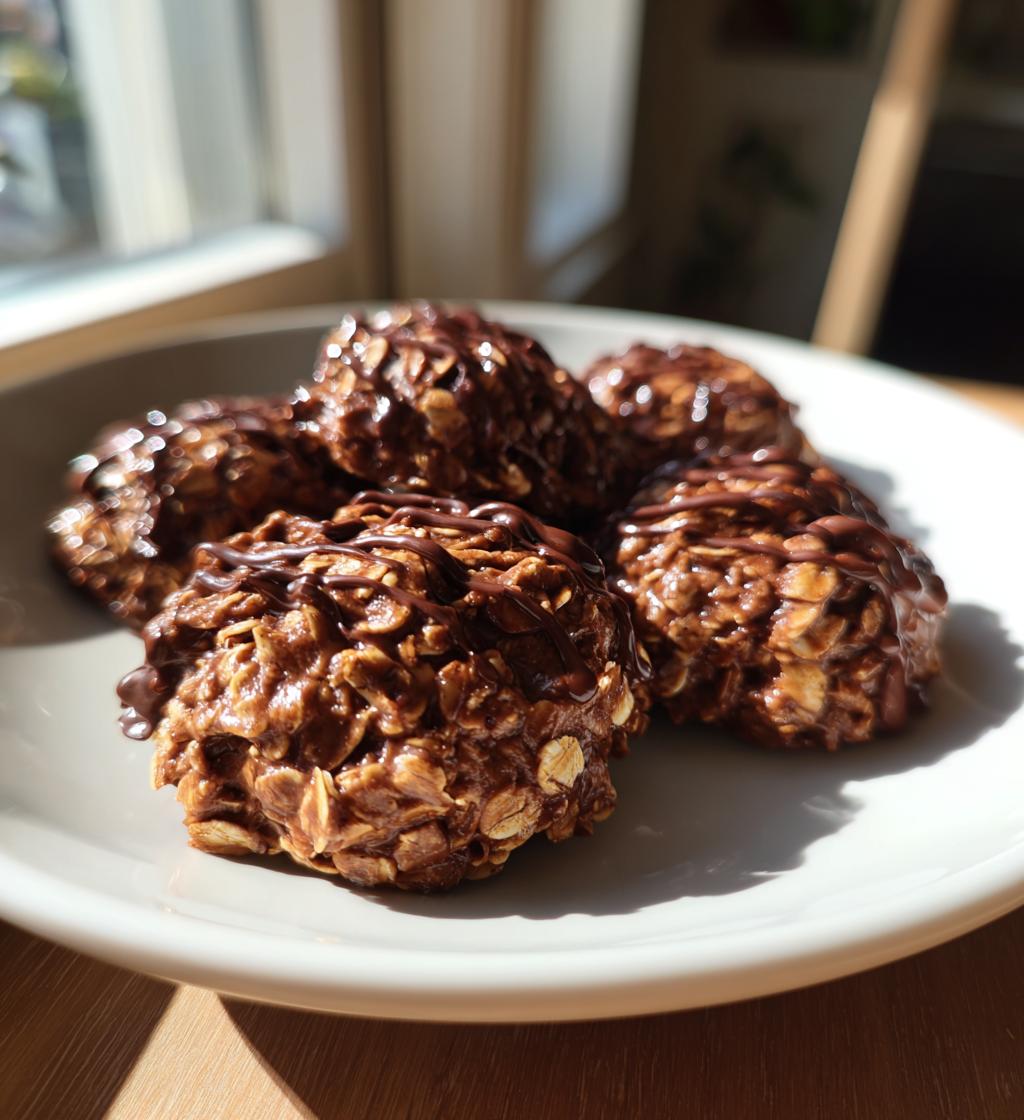 chocolate oatmeal no bake cookies - detail 1