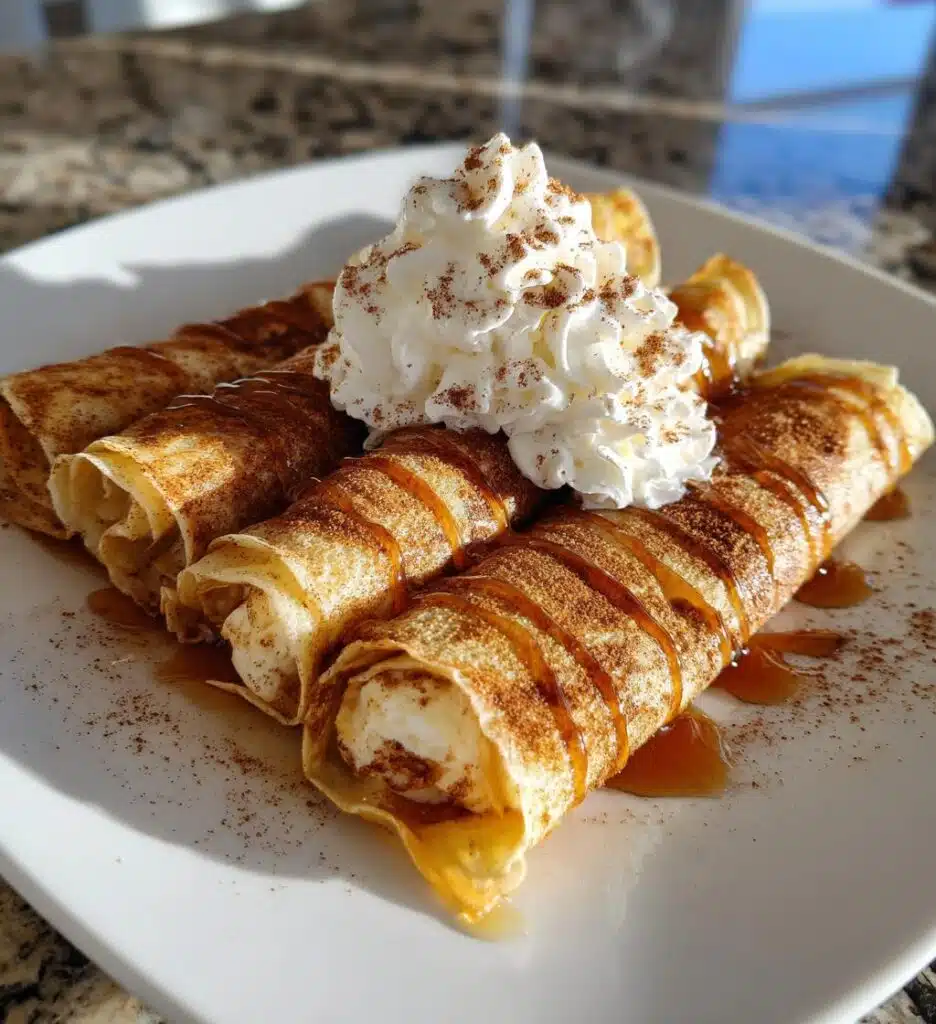 cinnamon roll high protein crepes