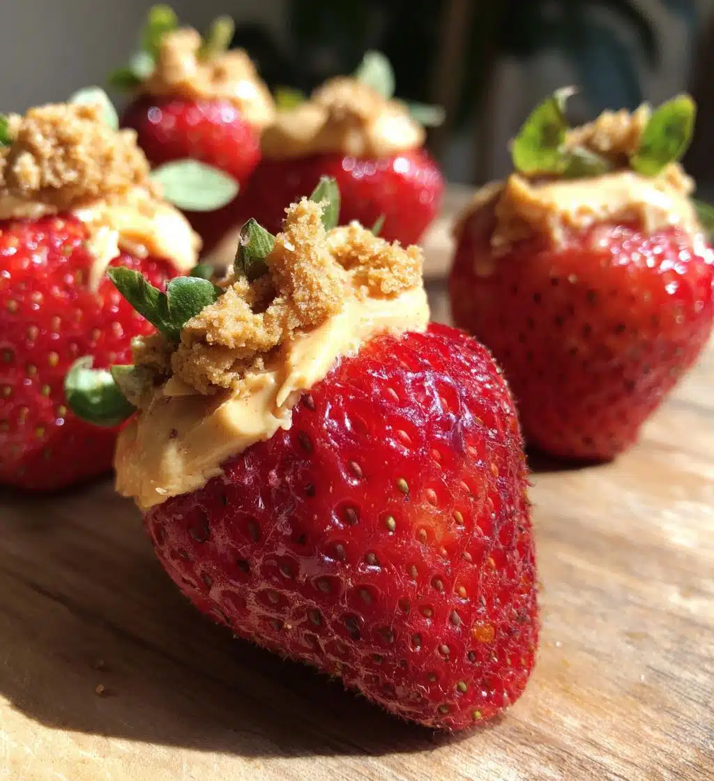 cookie butter cheesecake stuffed strawberries - detail 1