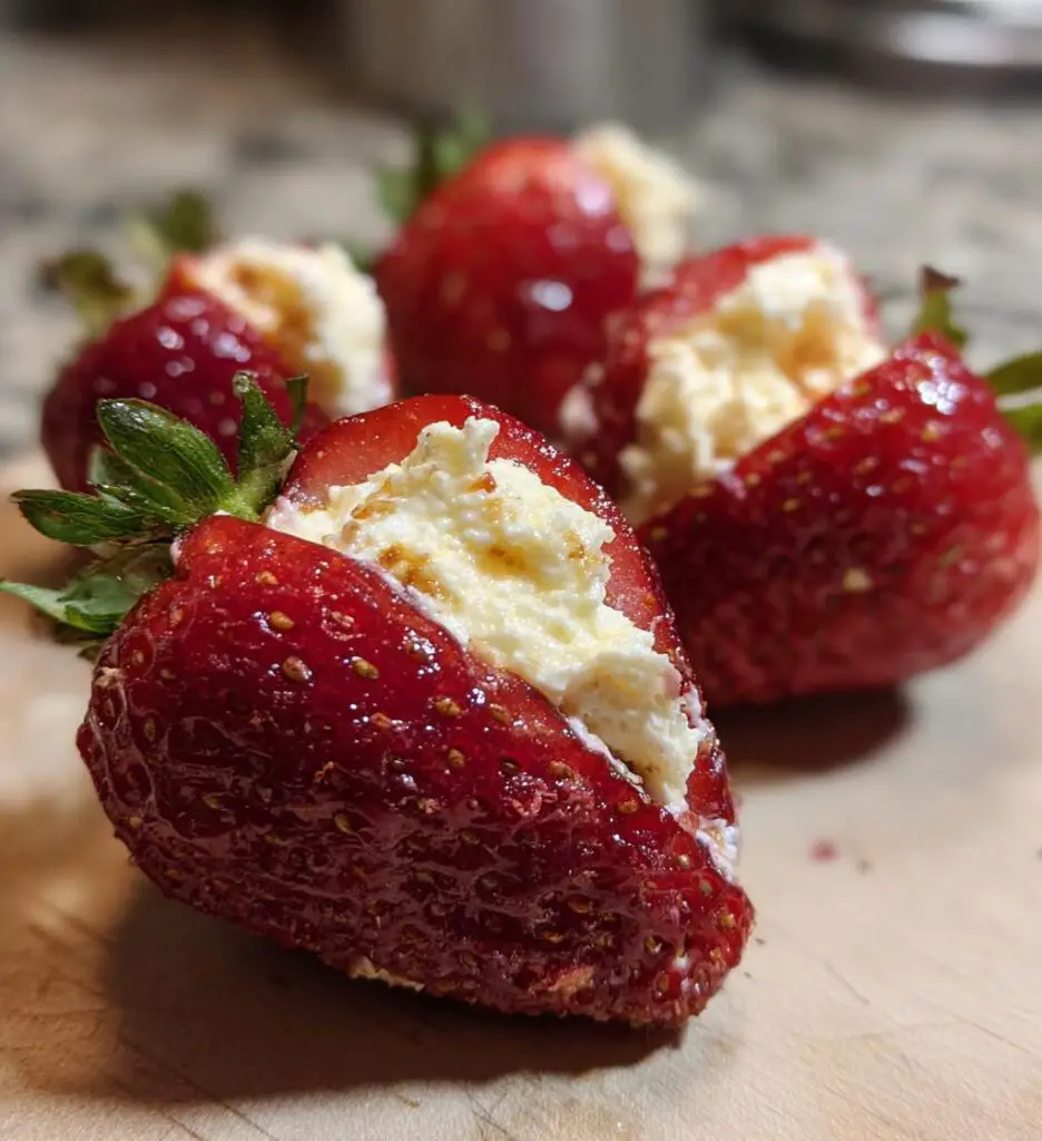 cookie butter cheesecake stuffed strawberries