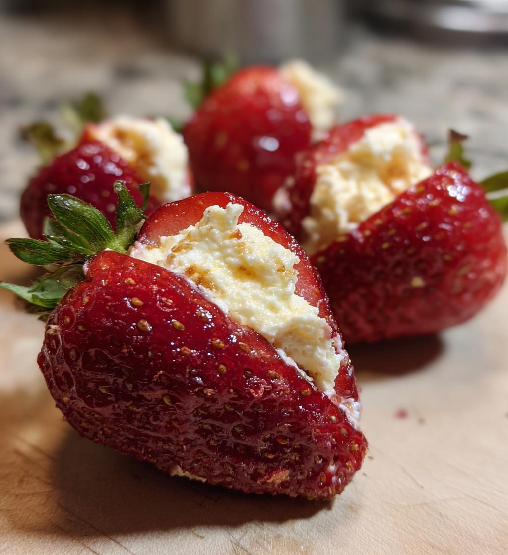 cookie butter cheesecake stuffed strawberries