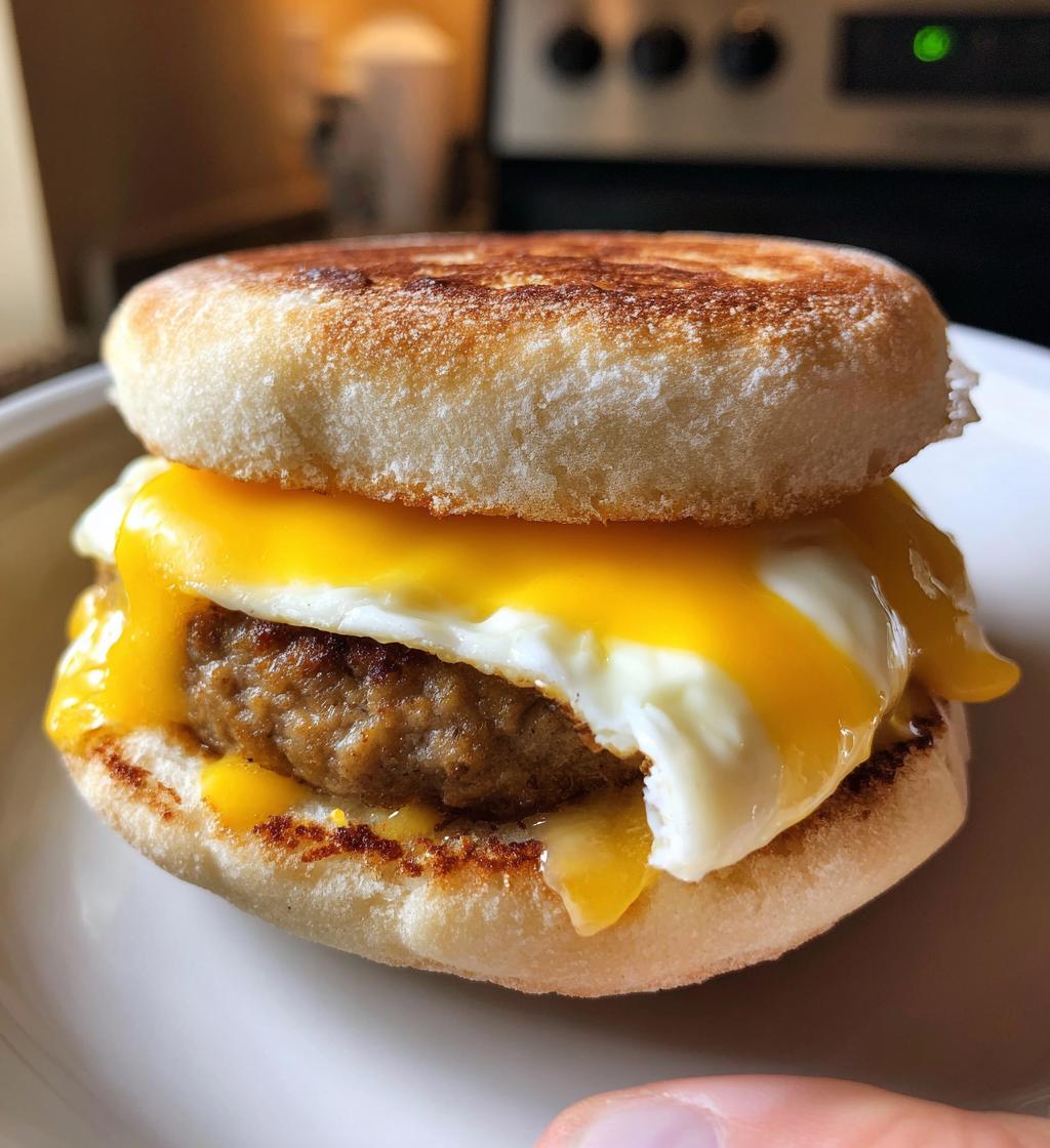 copycat mcdonalds sausage egg cheese mcmuffin - detail 1