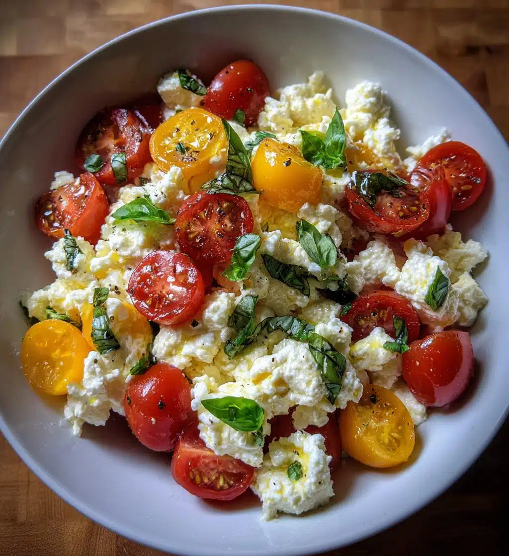 cottage cheese caprese salad - detail 1